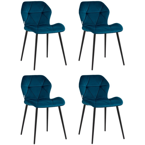 

Стул Эдвин велюр синий 4 шт Stool Group арт.УТ000038140, Эдвин УТ000038140