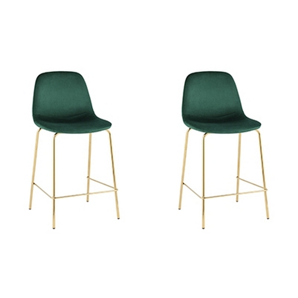 

Стул полубарный Валенсия SN, велюр зеленый, золотые ножки 2 шт Stool Group арт.УТ000038453, УТ000038453
