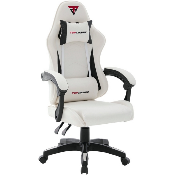 

Кресло игровое с подголовником TopChairs Phantom бело-черный УТ000039470, УТ000039470
