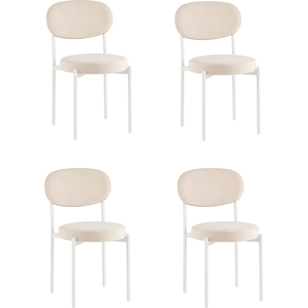 

Стул Бриф SN велюр молочный каркас белый муар 4шт Stool Group арт.УТ000039513, Бриф УТ000039513