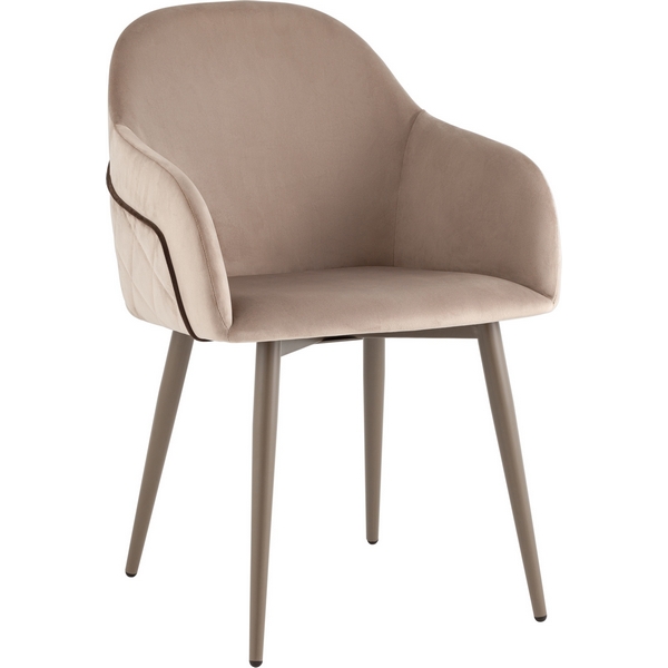 

Стул Новел New велюр серо-коричневый, ножки бежево-серые Stool Group арт.УТ000039823, Новел УТ000039823