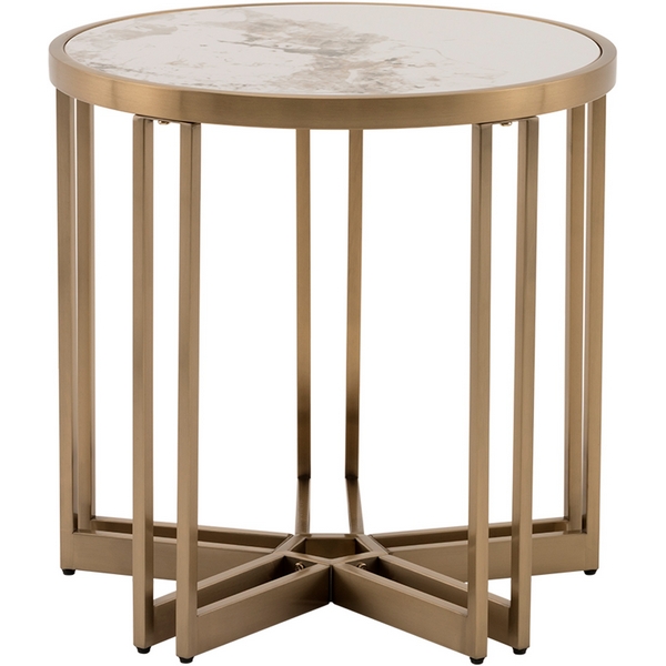 

Журнальный столик Stool Group Алиада 55х55 см светлая керамика сталь шампань арт.УТ000040354, Алиада УТ000040354