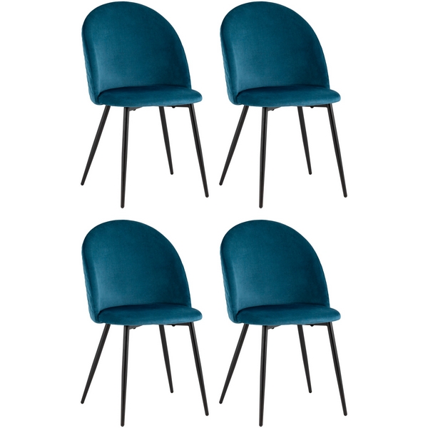 

Стул Stool Group Lilly велюр сине-зеленый 4 шт. УТ000040715, УТ000040715