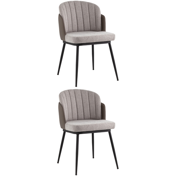 

Стул Пенелопа рогожка серый с серой экокожей 2 шт. Stool Group арт.УТ000041044, УТ000041044