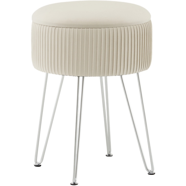 

Пуф Астор бежевый серебряные ножки Stool Group арт.УТ000041379, Астор УТ000041379