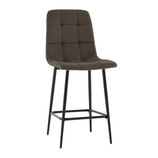 Изображение товара Стул полубарный Одди велюр темно-серый - современный барный стул