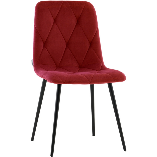 Изображение товара Обеденный стул Одди Diamond в красном велюре с черными ножками