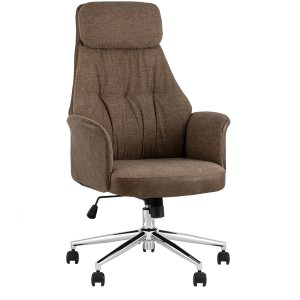 Изображение товара Офисное кресло TopChairs Neoma из коричневой экокожи