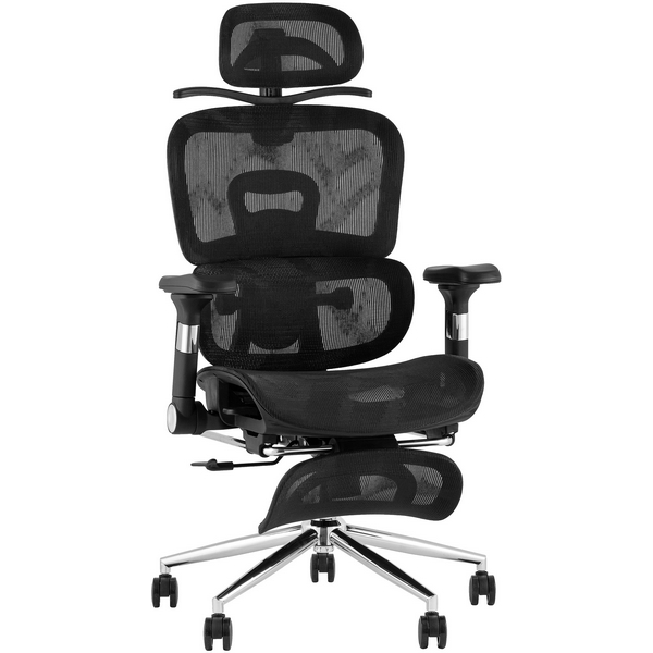 Кресло офисное TopChairs Stich с оттоманкой, черный Stool Group УТ000042404