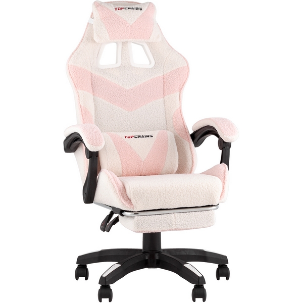Кресло спортивное TopChairs MG-7019 букле бело-розовый TopChairs УТ000042694
