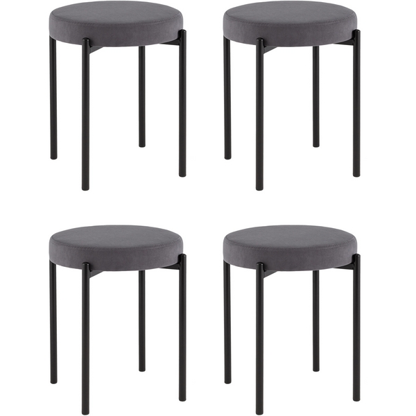 Табурет Бриф Original велюр темно-серый 4 шт. Stool Group УТ000042730