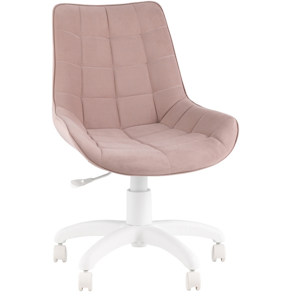 Кресло офисное Флекс велюр пыльно-розовый, пластик белый TopChairs УТ000043343