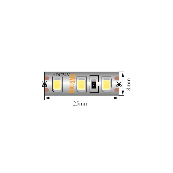 

Светодиодная лента 2835, 120 LED/м, 9,6 Вт/м, 24В, IP65 SWG SWG2120 SWG2120-24-9.6-NW-65-M, SWG2120 SWG2120-24-9.6-NW-65-M