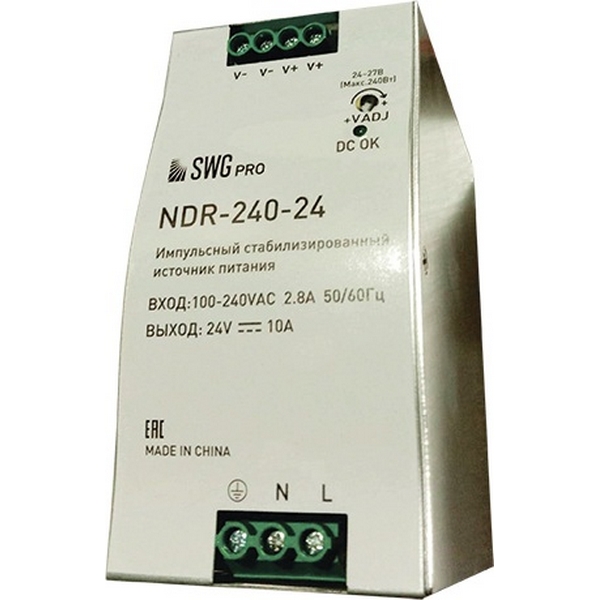 

Блок питания для светодиодной ленты 240Вт 24В SWG NDR NDR-240-24, NDR NDR-240-24