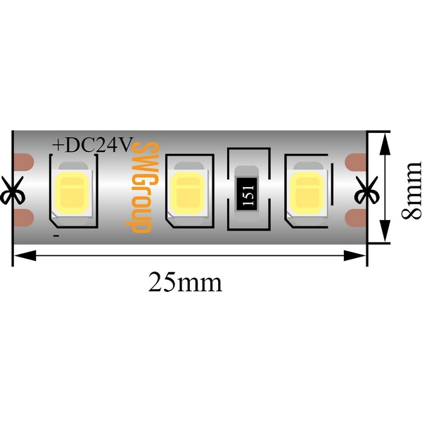 

Светодиодная лента SWG SWG2120 SWG2120-24-9.6-WW-65-M, SWG2120 SWG2120-24-9.6-WW-65-M