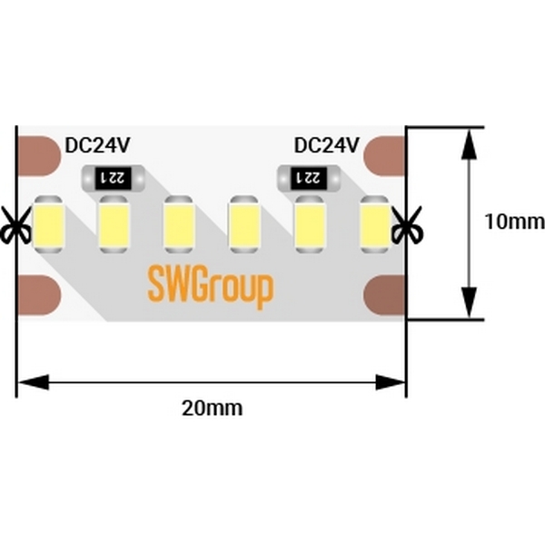 

Светодиодная лента SWG SWG2A300-24-19.2-WW (5 шт.), SWG2A300-24-19.2-WW