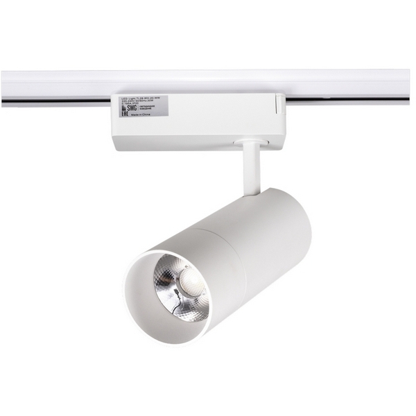 

Трековый светильник однофазный 220V светодиодный SWG TL28-WH-20-WW, TL28-WH-20-WW