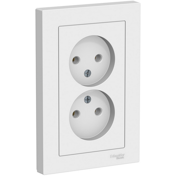 

Розетка двойная без заземления (белый) Systeme Electric AtlasDesign ATN000120, AtlasDesign ATN000120