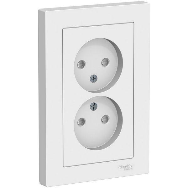 

Розетка двойная без заземления со шторками (белый) Systeme Electric AtlasDesign ATN000122, AtlasDesign ATN000122