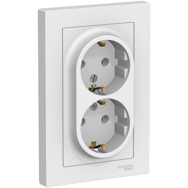

Розетка двойная с заземлением (белый) Systeme Electric AtlasDesign ATN000124, AtlasDesign ATN000124