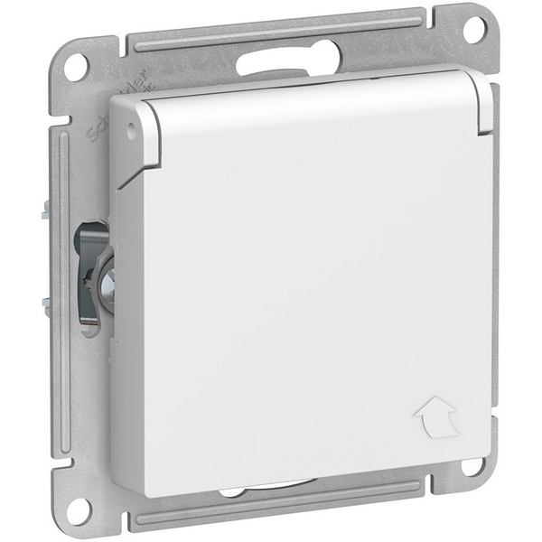 

Розетка с заземлением, шторками и крышкой (белый) Systeme Electric AtlasDesign ATN000146, AtlasDesign ATN000146