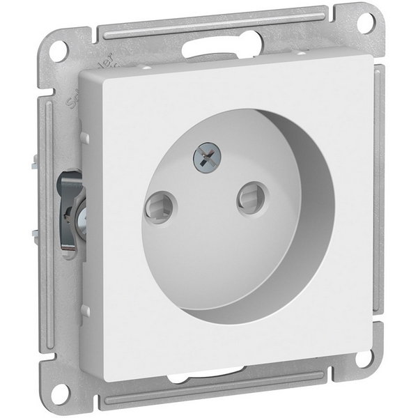 

Розетка без заземления со шторками (белый) Systeme Electric AtlasDesign ATN000149, AtlasDesign ATN000149