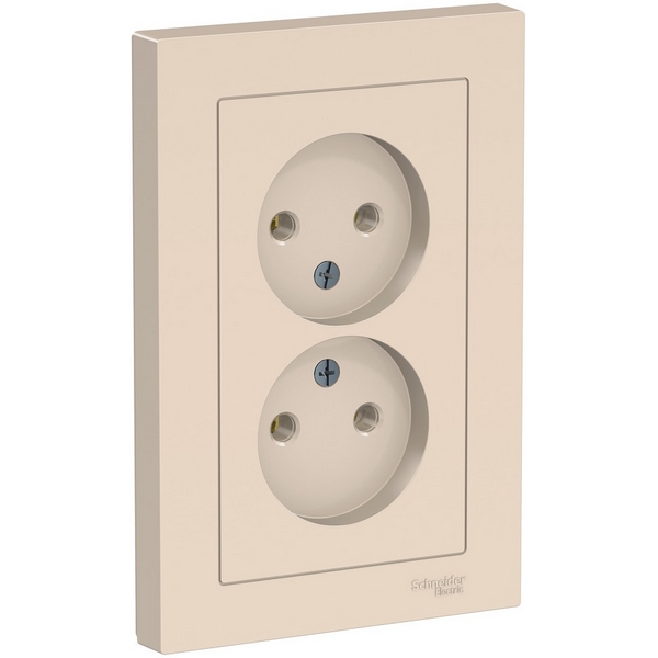 

Розетка двойная без заземления (бежевый) Systeme Electric AtlasDesign ATN000220, AtlasDesign ATN000220