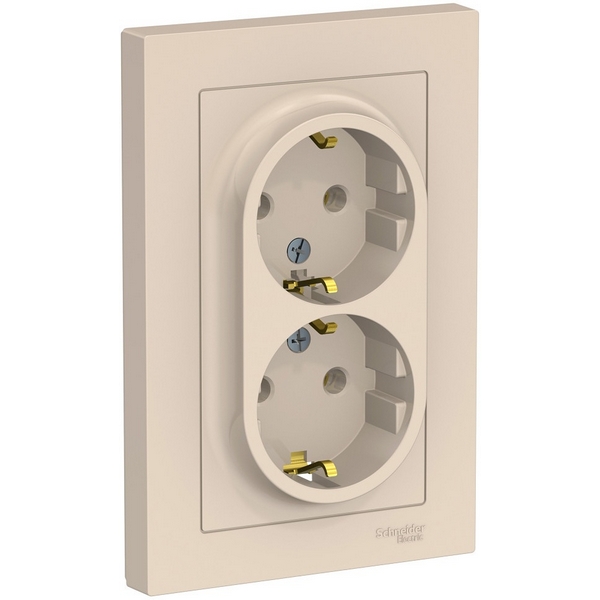 

Розетка двойная с заземлением (бежевый) Systeme Electric AtlasDesign ATN000224, AtlasDesign ATN000224