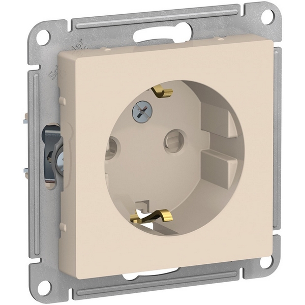 

Розетка с заземлением и шторками (бежевый) Systeme Electric AtlasDesign ATN000245, AtlasDesign ATN000245