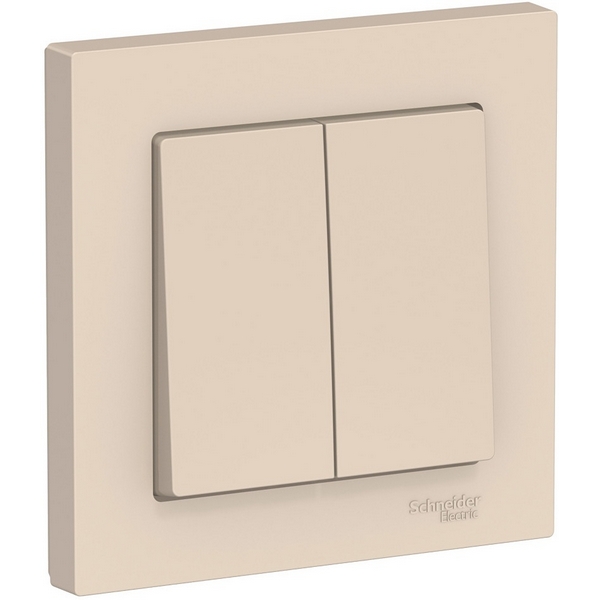 

Выключатель встраиваемый двухклавишный (бежевый) Systeme Electric AtlasDesign ATN000252, AtlasDesign ATN000252