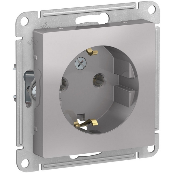 

Розетка с заземлением (алюминий) Systeme Electric AtlasDesign ATN000343, AtlasDesign ATN000343