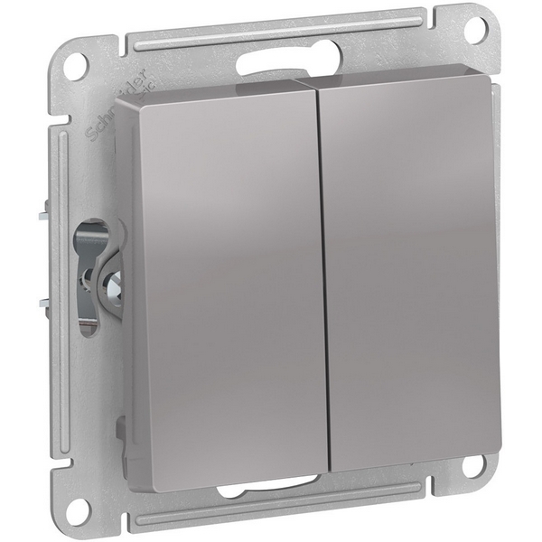 

Выключатель двухклавишный (алюминий) Systeme Electric AtlasDesign ATN000351, AtlasDesign ATN000351