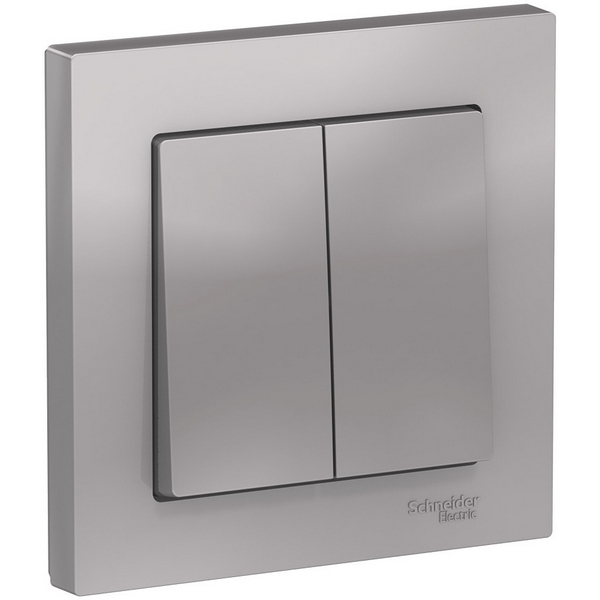 

Выключатель двухклавишный (алюминий) Systeme Electric AtlasDesign ATN000352, AtlasDesign ATN000352