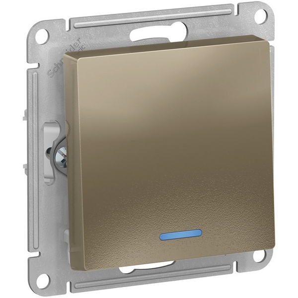 

Выключатель встраиваемый одноклавишный с подсветкой (шампань) Systeme Electric AtlasDesign ATN000513, AtlasDesign ATN000513