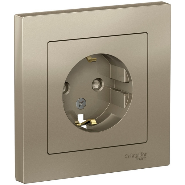 

Розетка с заземлением и шторками (шампань) Systeme Electric AtlasDesign ATN000544, AtlasDesign ATN000544