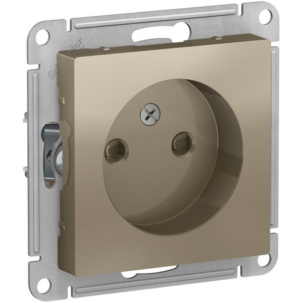 

Розетка встраиваемая без заземления со шторками (шампань) Systeme Electric AtlasDesign ATN000549, AtlasDesign ATN000549