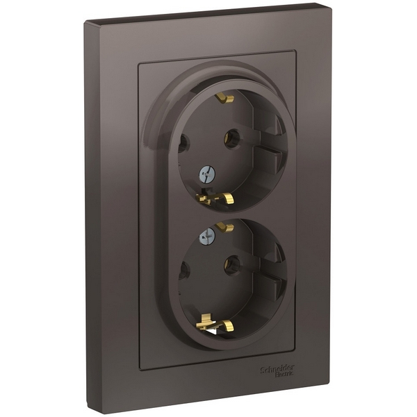 

Розетка двойная с заземлением (мокко) Systeme Electric AtlasDesign ATN000624, AtlasDesign ATN000624