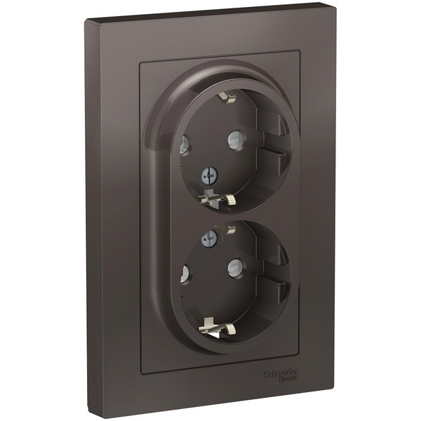 

Розетка встраиваемая двойная с заземлением (мокко) Systeme Electric AtlasDesign ATN000626, AtlasDesign ATN000626