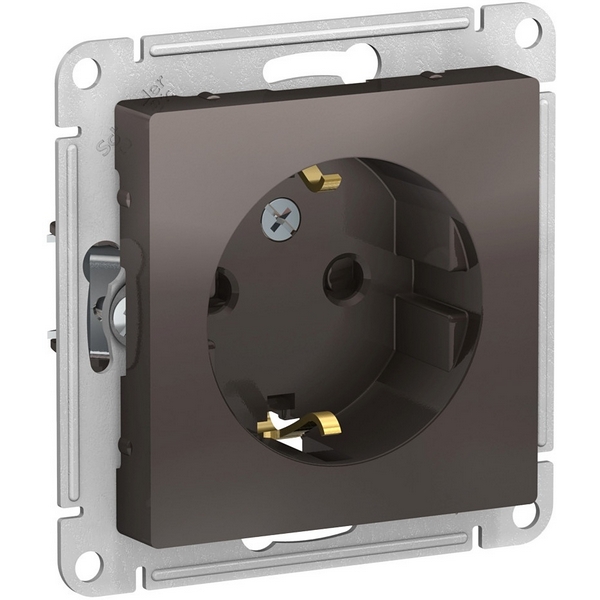 

Розетка с заземлением и шторками (мокко) Systeme Electric AtlasDesign ATN000645, AtlasDesign ATN000645