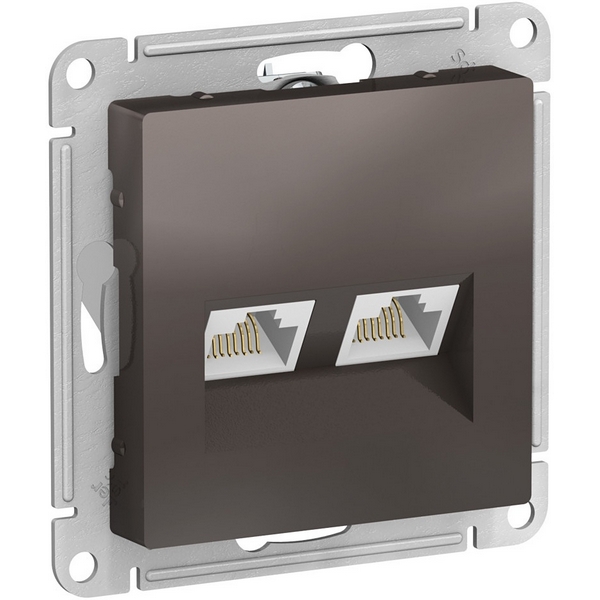 

Розетка двойная Ethernet RJ-45 (мокко) Systeme Electric AtlasDesign ATN000685, AtlasDesign ATN000685