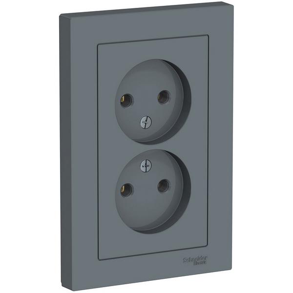 

Розетка двойная без заземления (грифель) Systeme Electric AtlasDesign ATN000720, Серый, AtlasDesign ATN000720