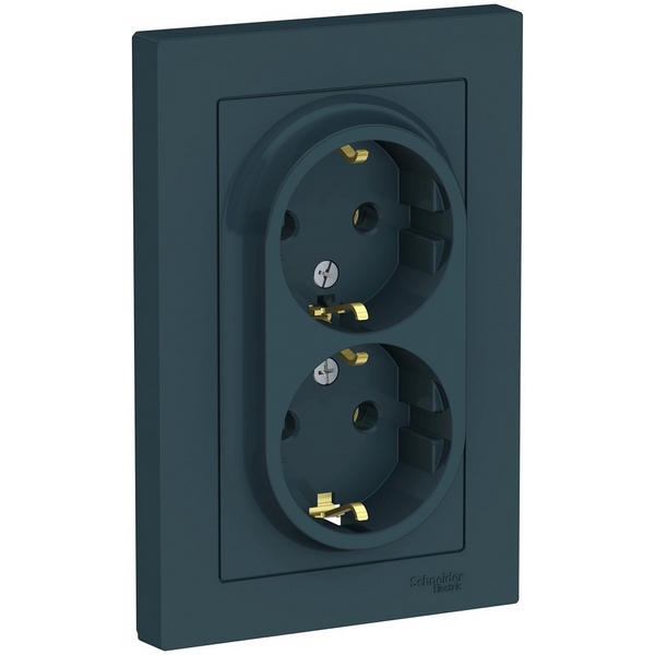

Розетка двойная с заземлением (изумрудный) Systeme Electric AtlasDesign ATN000824, AtlasDesign ATN000824