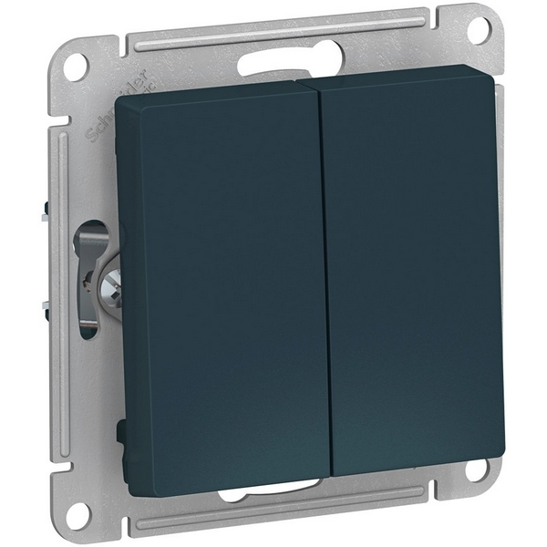 

Выключатель двухклавишный (изумрудный) Systeme Electric AtlasDesign ATN000865, AtlasDesign ATN000865