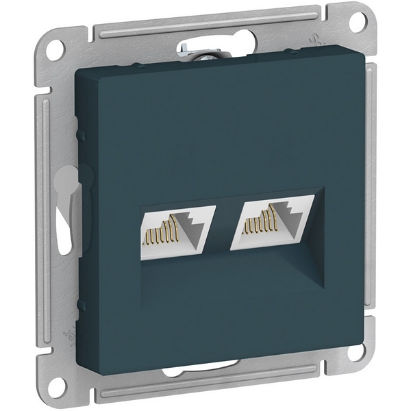 

Розетка двойная Ethernet RJ-45 (изумрудный) Systeme Electric AtlasDesign ATN000885, AtlasDesign ATN000885