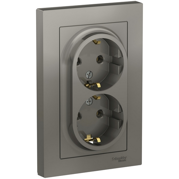 

Розетка двойная с заземлением (сталь) Systeme Electric AtlasDesign ATN000924, Серый, AtlasDesign ATN000924