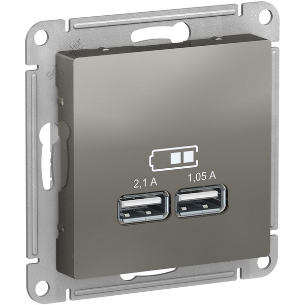 

Розетка USBх2 (сталь) Systeme Electric AtlasDesign ATN000933, Серый, AtlasDesign ATN000933