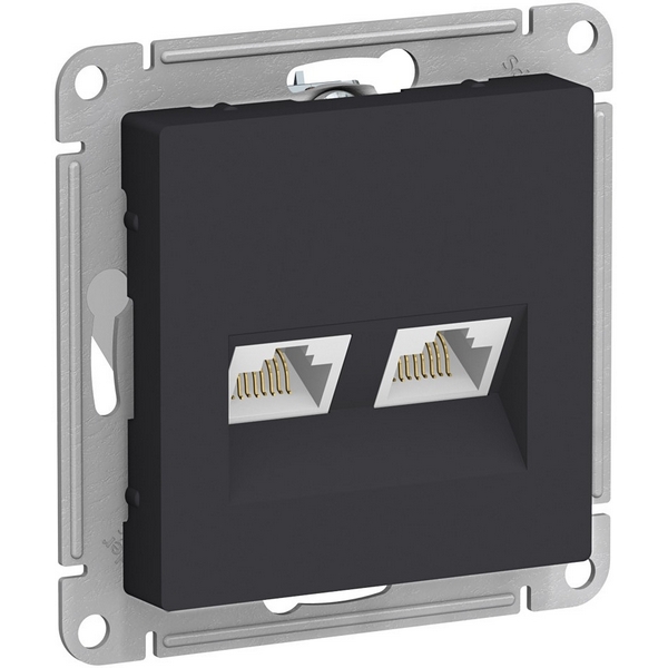 

Розетка двойная Ethernet RJ-45 (карбон) Systeme Electric AtlasDesign ATN001085, Черный, AtlasDesign ATN001085