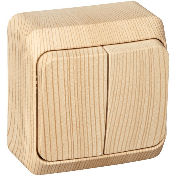 

Выключатель двухклавишный (сосна) Systeme Electric BA10-002D, BA10-002D