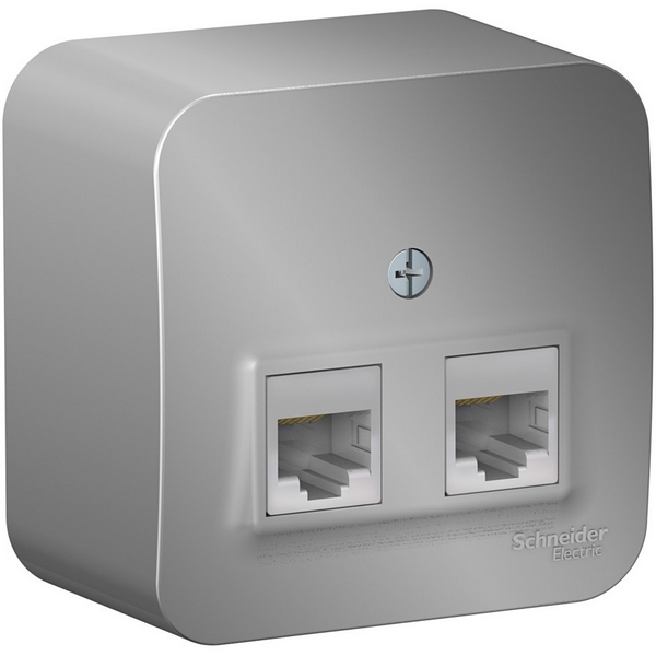 

Розетка двойная Ethernet RJ-45 (алюминий) Systeme Electric Blanca BLNIA045453, Blanca BLNIA045453