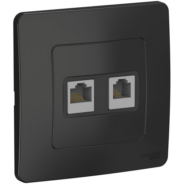 

Розетка телефонная RJ-11 + Ethernet RJ-45 (антрацит) Systeme Electric Blanca BLNIS045116, Серый, Blanca BLNIS045116